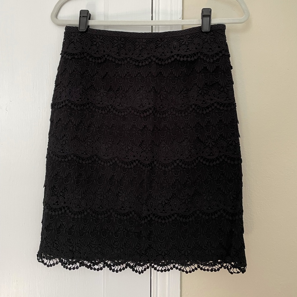 Black Lace Pencil Skirt